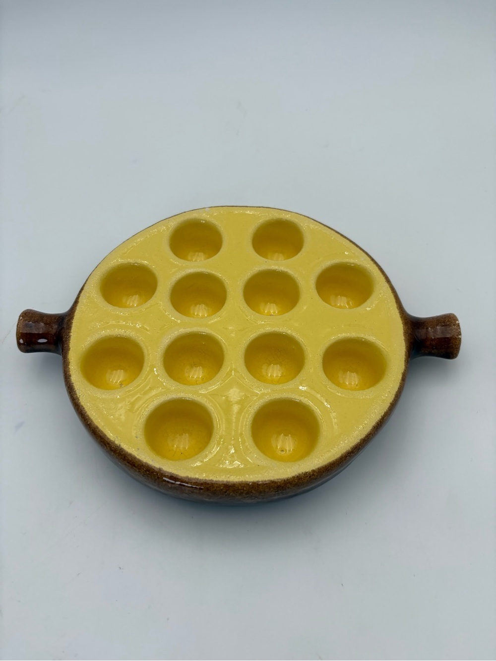 Vintage French Stoneware Escargot Baking Dish